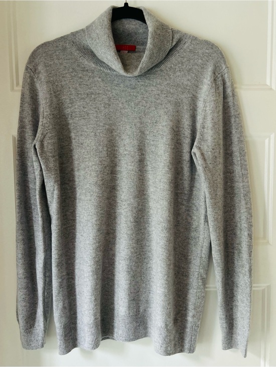 Jennie Liu Sweaters - Jennie Liu 100% Cashmere Cowl Neck Sweater L Gray Quiet Luxury Classic Basics
